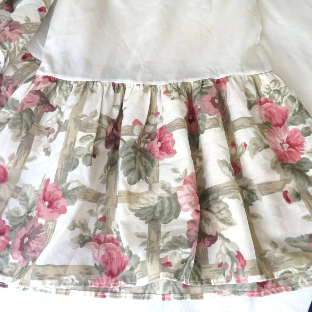 Vintage WestPoint Stevens Full Size Floral Lattice Bed Skirt 13.5